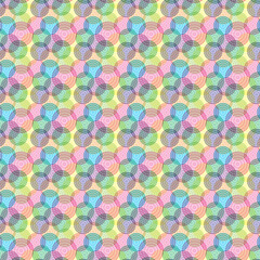 Colorful group of transparent circle shape dots, seamless pattern illustration.