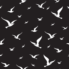 Seamless Pattern With Flying Birds