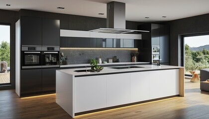 A Chef's Dream: A Well-Equipped Modern Kitchen with Induction Hob