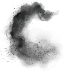 Realistic set of black smoke trails © Tiwawat