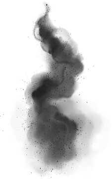 Realistic set of black smoke trails