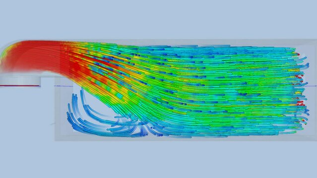Industrial duct airflow simulation - CFD simulation Computational fluid dynamics