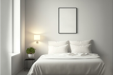 Canvas frame mockup at living room