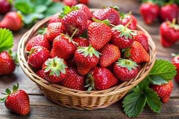 beautiful red freshly strawberries.
