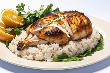 Rustic Revelry: Grilled Chicken, Rice, and Farm-Fresh Produce