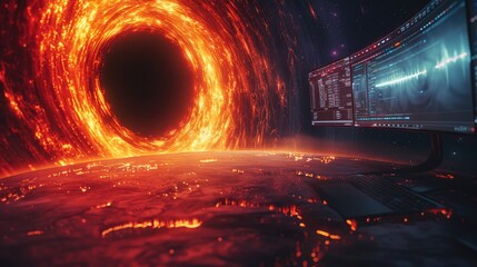 Gateway to the Unknown Fiery Cosmic Portal
