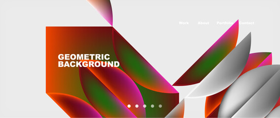 Minimal geometric web site page template design. Vector Illustration For Wallpaper, Banner, Background, Card, Book Illustration, landing page