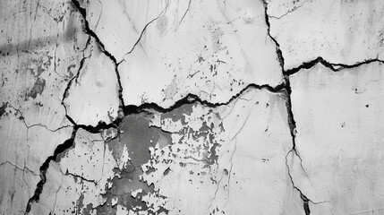 Cement wall with cracks, imperfections.