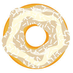 doughnut White milk cream with White milk chocolate sprinkle