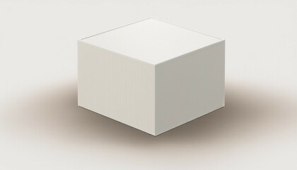 Fototapeta premium White cube blank box from top front far side angle. 3D illustration isolated on white background.