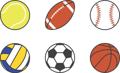 いろいろなボールのイラスト素材