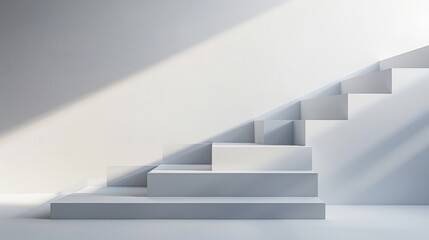White empty room with white walls and light parquet floors, vector illustration.