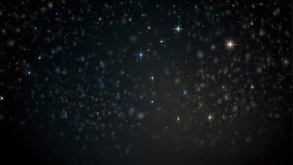 Starry Night Sky Gentle Light Stars on Black Background