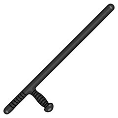 Police Baton Stick Drawing Illustration Icon