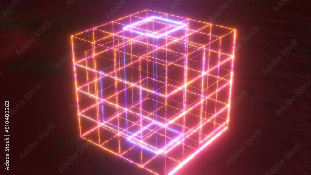 Poster grid cube technology. computer generated 3d render