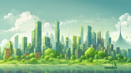 Fototapeta premium green eco city Generative AI
