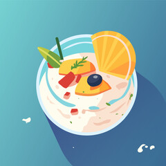 Tropical Fruit Salad Bowl Artwork