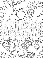 Sassy Quotes Quotes Flower Coloring Page Beautiful black and white illustration for adult coloring book