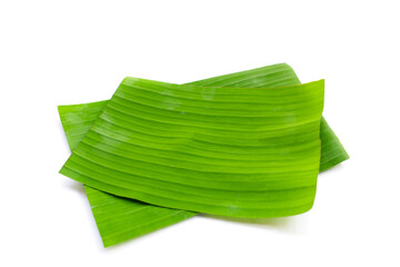 Banana leaves on white background.