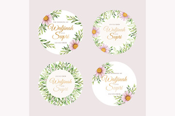 summer floral labels design illustration