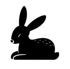 Simple Folk Art Rabbit Silhouette