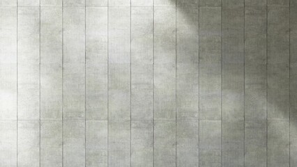 Fototapeta premium Gray concrete cement plank, sunlight cast dappled light, leaf foliage shadow for modern, luxury exterior design decoration, product background 3D