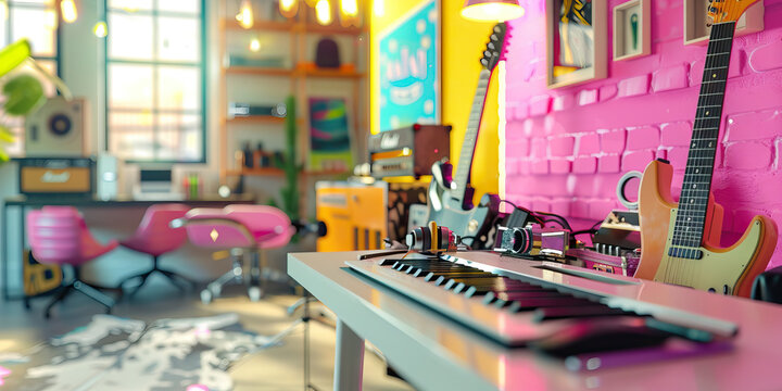  Austin Energy: A fun and eclectic desk in a bright, open-concept workspace, reflecting Austin's unique vibe and music scene