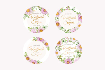 summer floral labels design illustration