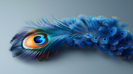 blue eyes with feathers,
 Peacock feather isolated on transparent backgrou