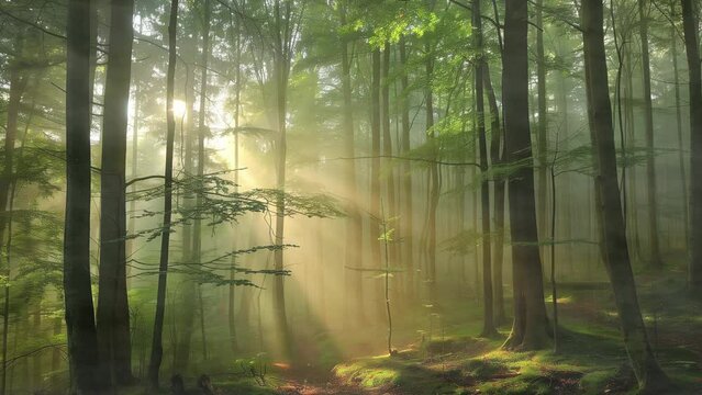 木々の間から差す光