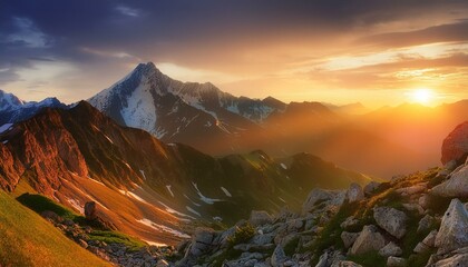 sunset in the mountains