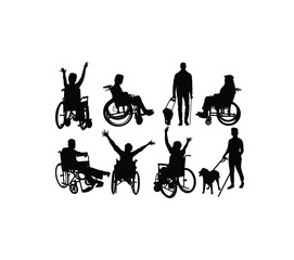 Disabled Activity Silhouettes, art vector design

