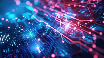 Abstract Technological Background with AI Elements