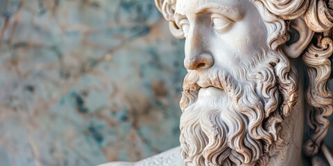 statue of Greek god Zeus with a beard