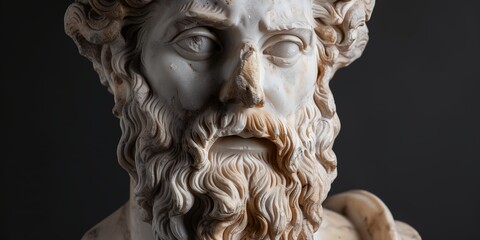 statue of Greek god Zeus with a beard