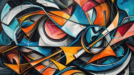 Dynamic Abstract Composition Inspired by Street Art