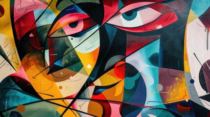 Dynamic Abstract Composition Inspired by Street Art