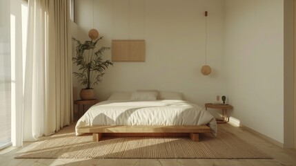 Minimalist Bedroom with clean Lines and Neutral Tones