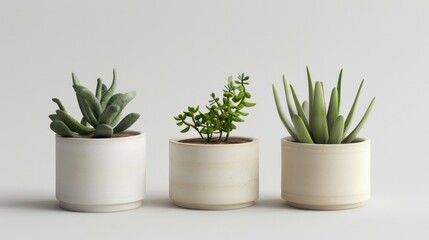 Minimalist Plant Arrangement in Ceramic Pots