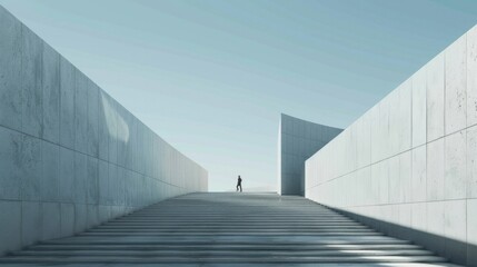 Minimalist Urban Landscape with Clean Architectural Lines