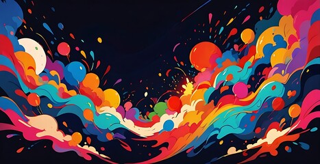 watercolor effect, pop colors, abstract background