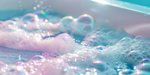 Fototapeta premium a close up of a tub of soap bubbles