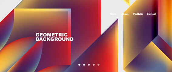 Colorful gradients with abstract geometric shapes. Vector Illustration For Wallpaper, Banner, Background, Card, Book Illustration, landing page