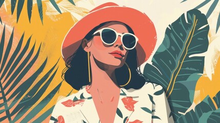 Trendy Lifestyle Illustration with Simple Graphics