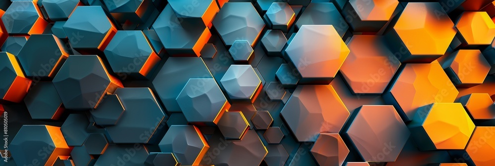 Poster very colorful abstract background with hexagonal shapes