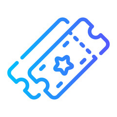 ticket Line Gradient Icon