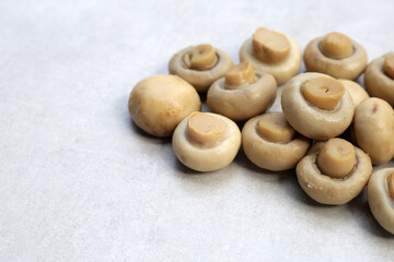 Champignon mushrooms in brine. Canned champignon mushrooms whole