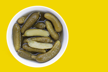 Tasty pickled cucumbers. Fermented vegetables