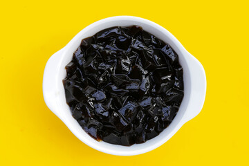 Grass jelly, herbal dessert. Mesona chinensis