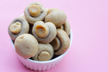 Champignon mushrooms in brine. Canned champignon mushrooms whole